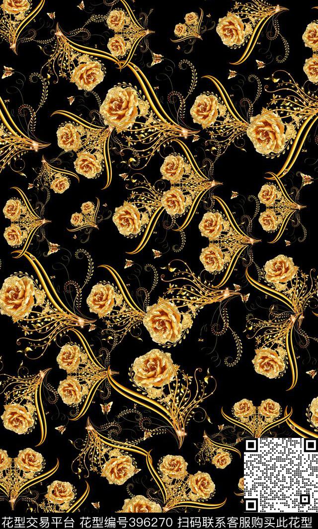 欧美韩花卉数码印花华亿平台下载（图片编号: 396270） - 瓦栏（Walan）