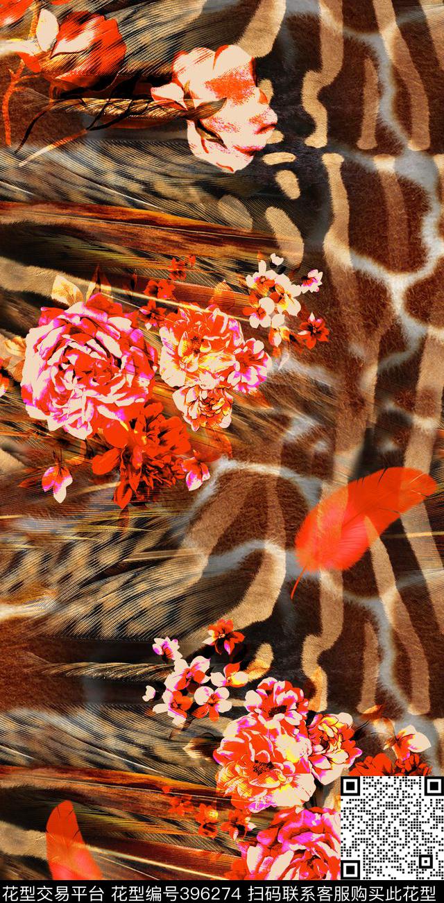 花卉欧美日韩数码印花华亿平台下载（图片编号: 396274） - 瓦栏（Walan）