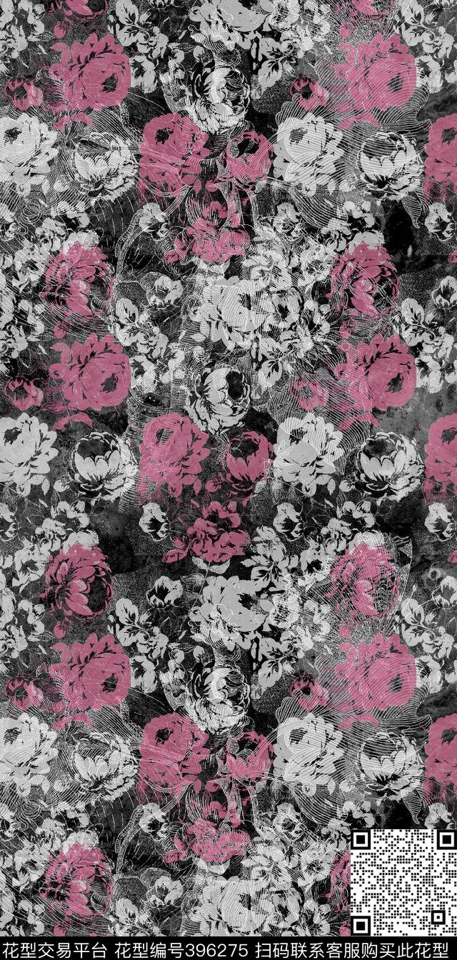 花卉欧美日韩传统印花华亿平台下载（图片编号: 396275） - 瓦栏（Walan）