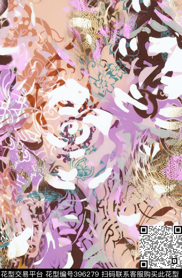 欧美日韩花卉数码印花华亿平台下载（图片编号: 396279） - 瓦栏（Walan）