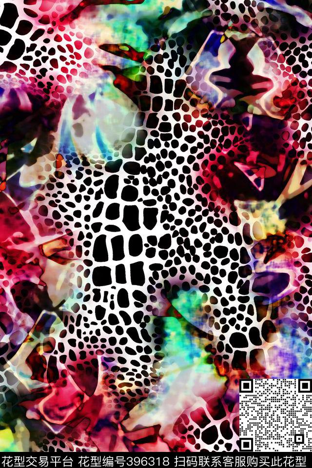 抽象写意面料华亿平台数码印花华亿平台下载（图片编号: 396318） - 瓦栏（Walan）