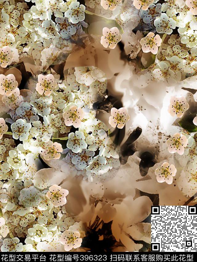 抽象花田园数码印花华亿平台下载（图片编号: 396323） - 瓦栏（Walan）
