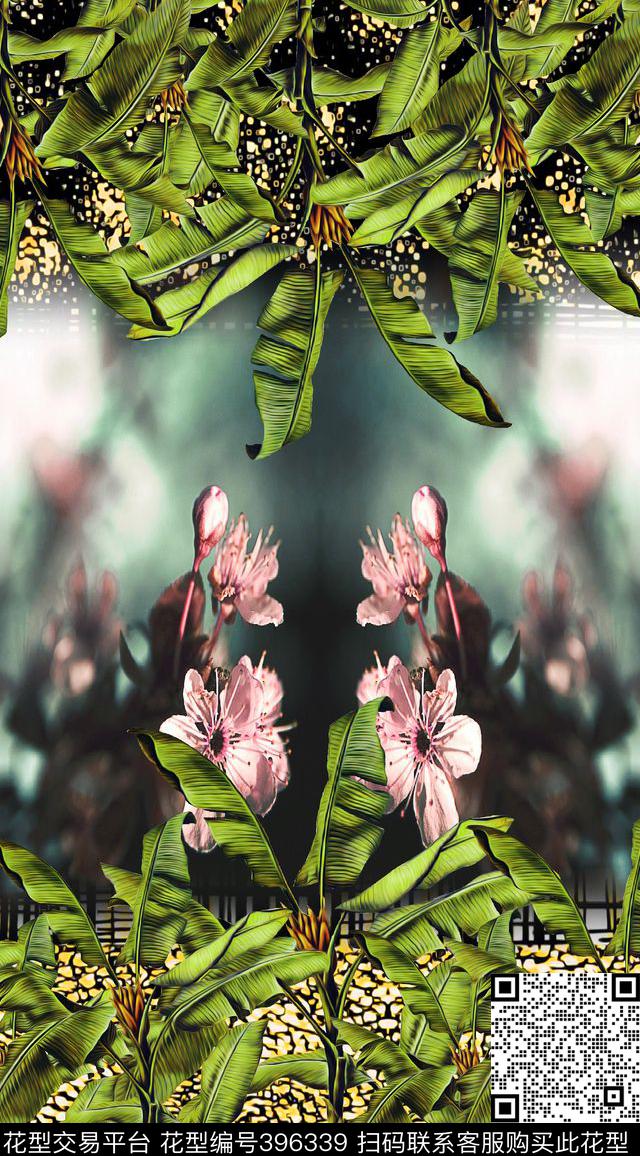 芭蕉树花卉数码印花华亿平台下载（图片编号: 396339） - 瓦栏（Walan）