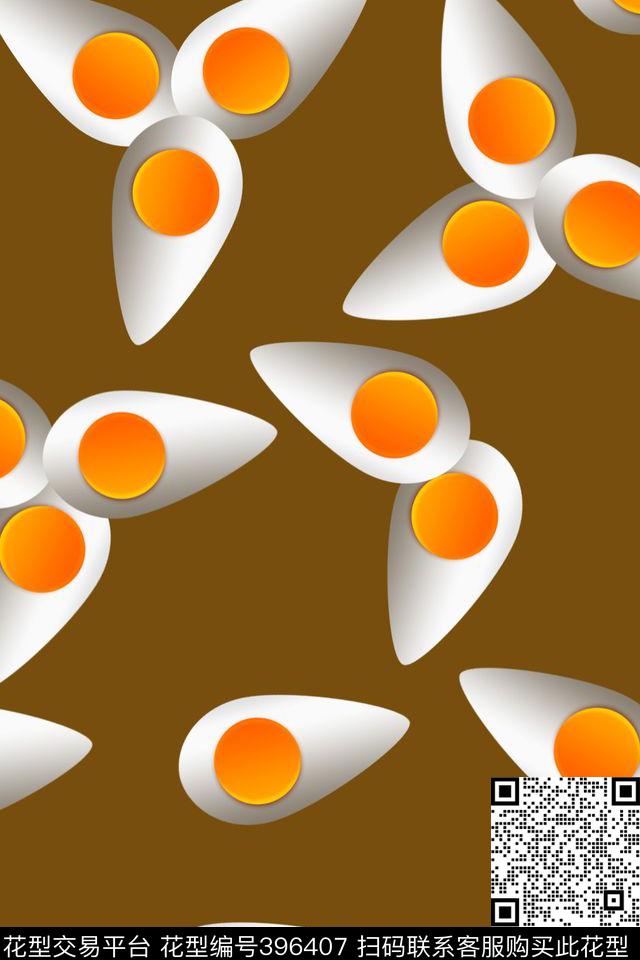 立体感3D煎蛋风车数码印花华亿平台下载（图片编号: 396407） - 瓦栏（Walan）