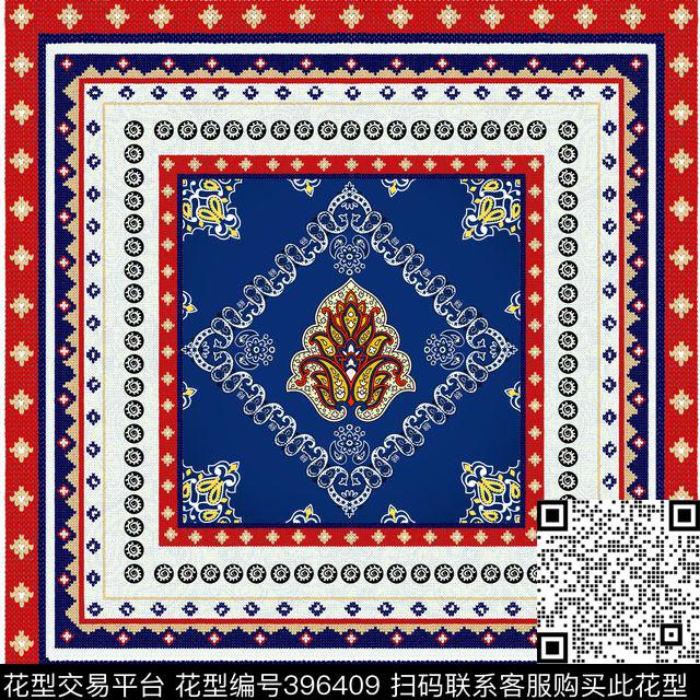 时尚古典纹样腰果腰果花方巾传统印花华亿平台下载（图片编号: 396409） - 瓦栏（Walan）