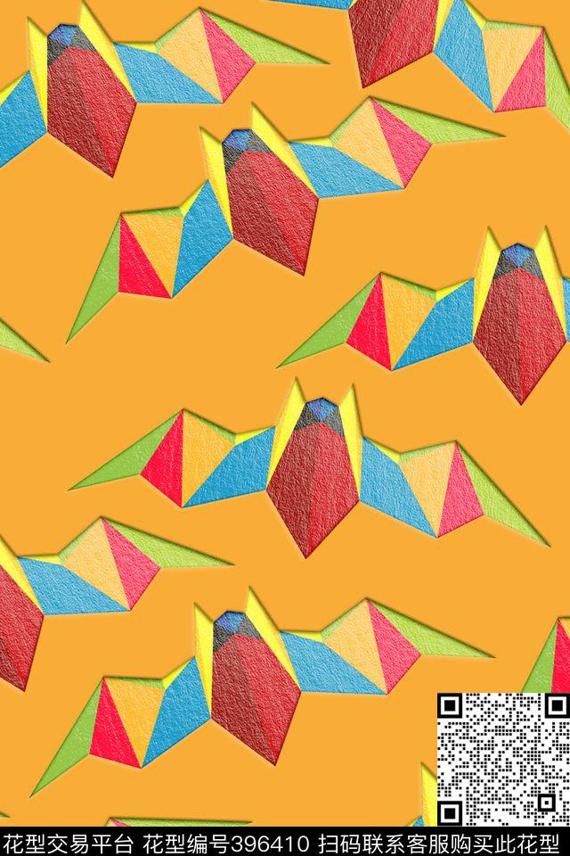 复古时尚五彩纸蝙蝠感觉棒棒哒传统印花华亿平台下载（图片编号: 396410） - 瓦栏（Walan）