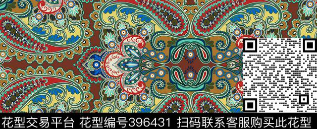 民族腰果泳衣/内衣/服饰面料华亿平台传统印花华亿平台下载（图片编号: 396431） - 瓦栏（Walan）