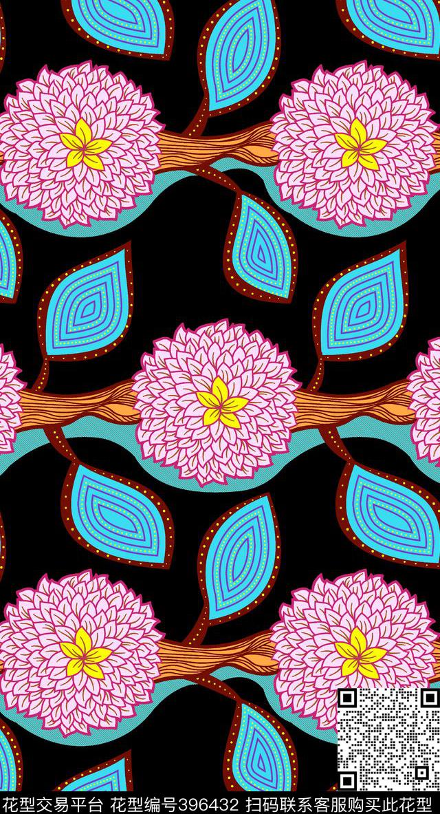 花卉2014-12传统印花华亿平台下载（图片编号: 396432） - 瓦栏（Walan）