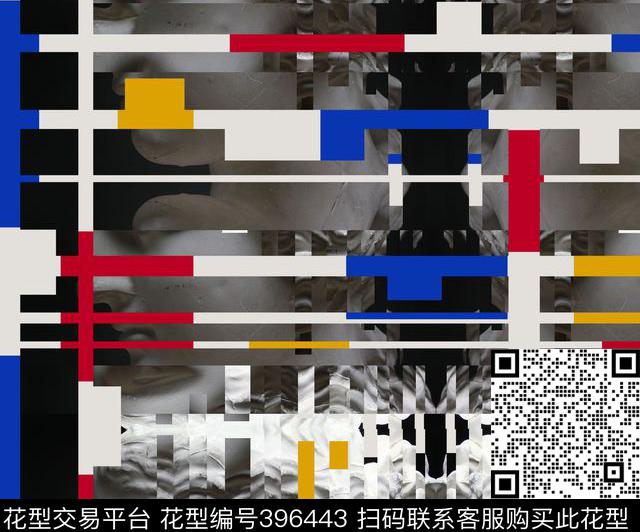 潮流抽象复古数码印花华亿平台下载（图片编号: 396443） - 瓦栏（Walan）