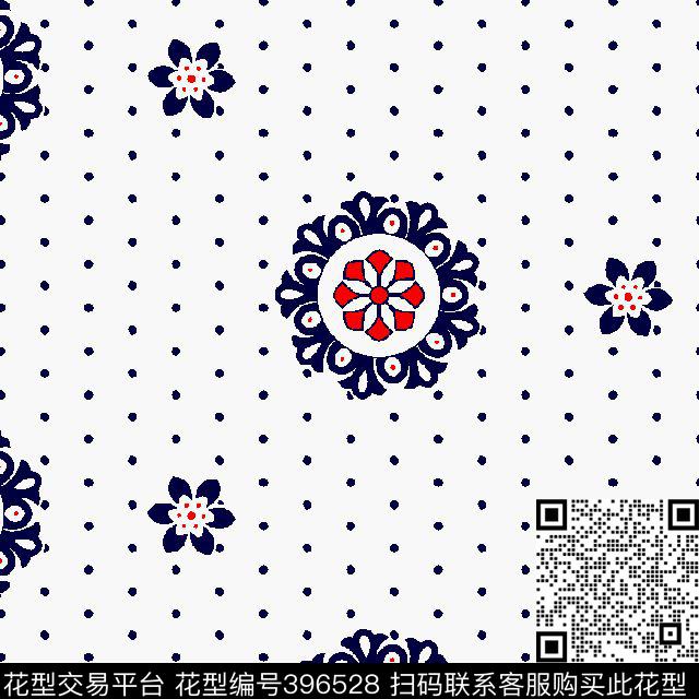 小碎花潮流大气传统印花华亿平台下载（图片编号: 396528） - 瓦栏（Walan）