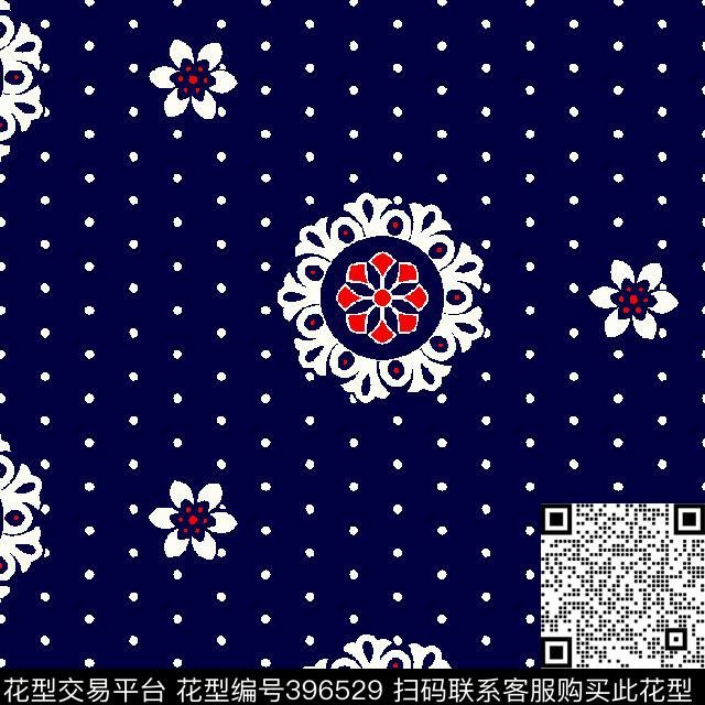 潮流大气波点传统印花华亿平台下载（图片编号: 396529） - 瓦栏（Walan）