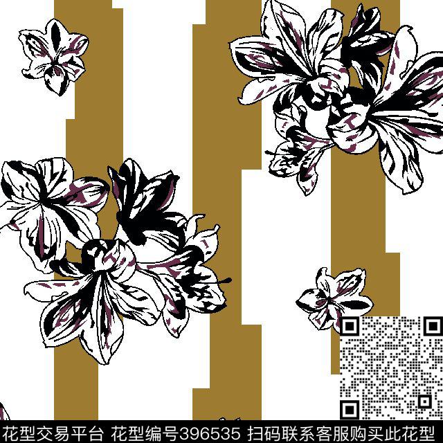 条子花传统印花华亿平台下载（图片编号: 396535） - 瓦栏（Walan）