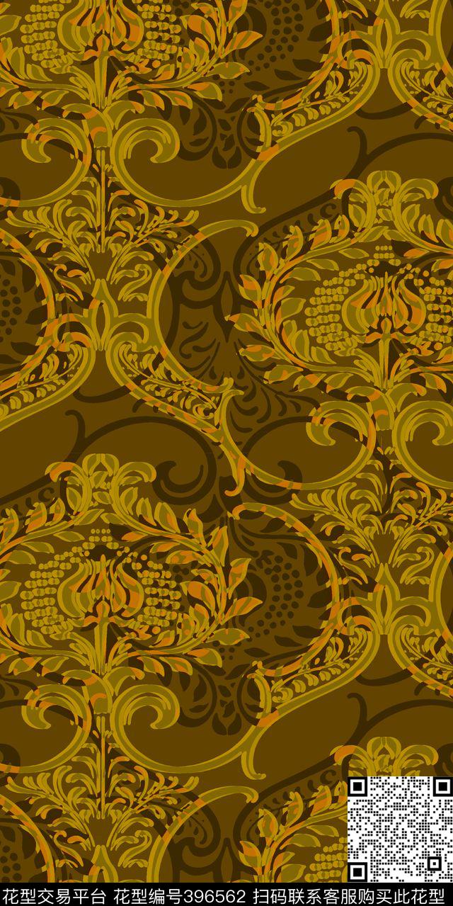 传统大牌欧式花纹时尚休闲流行传统印花华亿平台下载（图片编号: 396562） - 瓦栏（Walan）