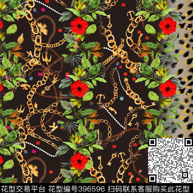 热带链条数码印花华亿平台下载（图片编号: 396596） - 瓦栏（Walan）