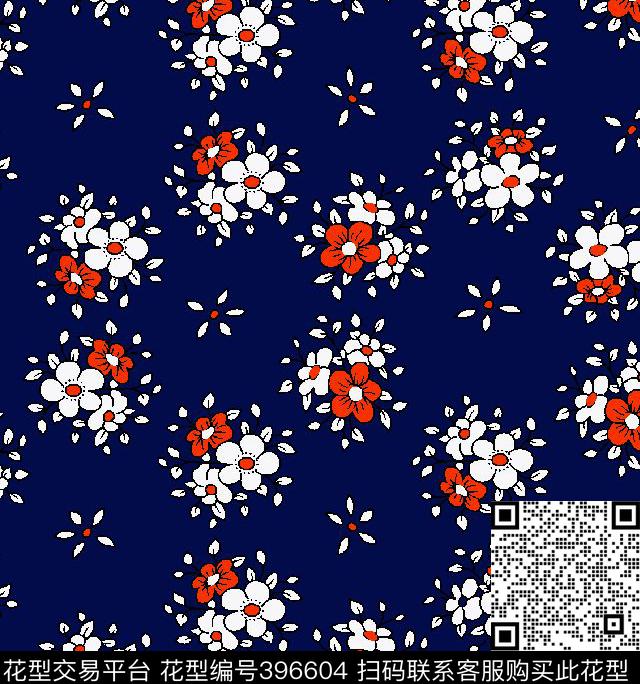 衬衫蓝底女装传统印花华亿平台下载（图片编号: 396604） - 瓦栏（Walan）