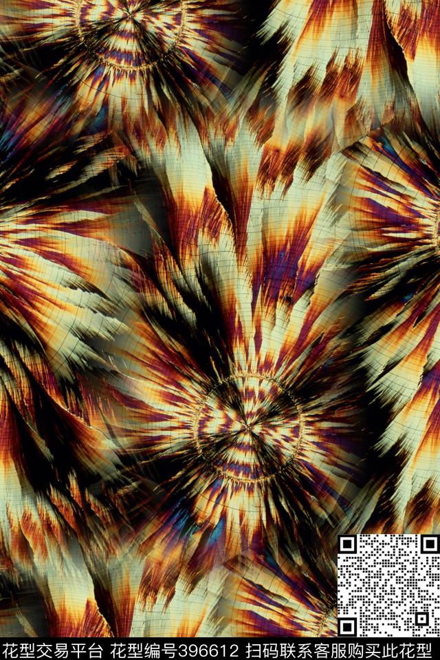 抽象底纹电子花卉数码印花华亿平台下载（图片编号: 396612） - 瓦栏（Walan）