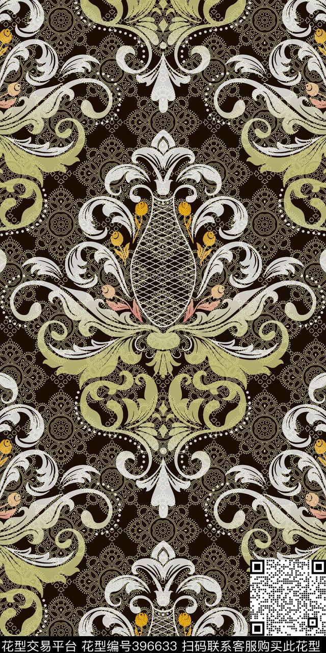 传统大牌复古欧式花纹时尚休闲流行传统印花华亿平台下载（图片编号: 396633） - 瓦栏（Walan）