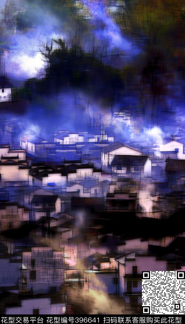 风景中国风女装数码印花华亿平台下载（图片编号: 396641） - 瓦栏（Walan）