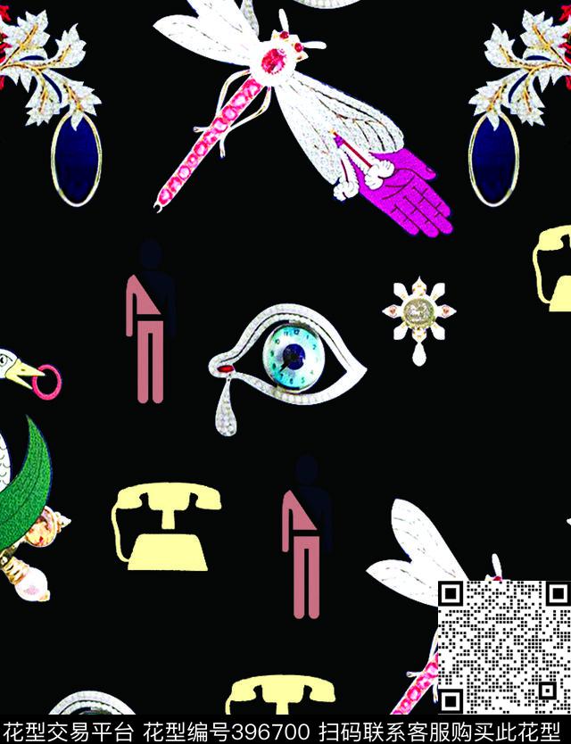 蜻蜓矢量图数码印花图数码印花华亿平台下载（图片编号: 396700） - 瓦栏（Walan）