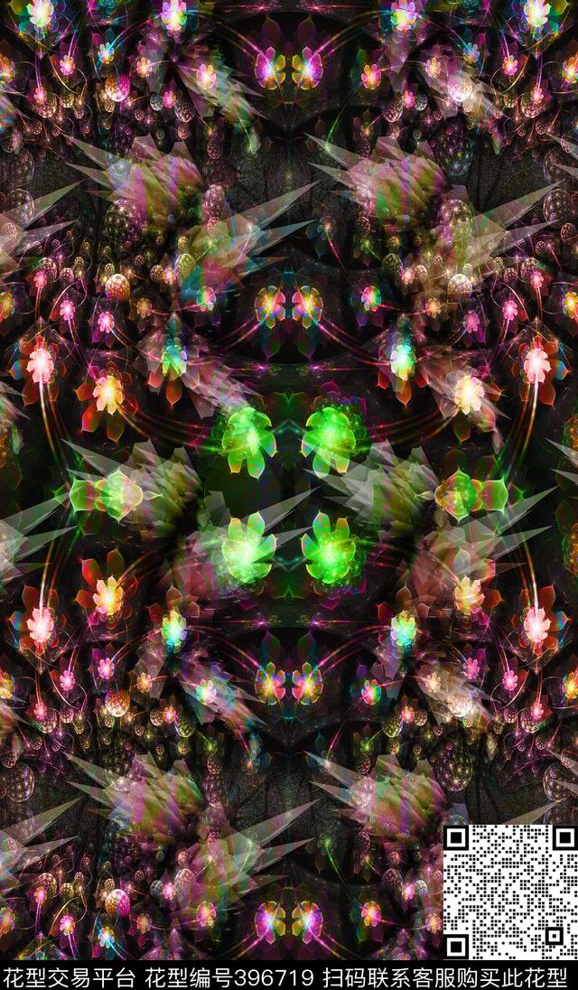 抽象科技数码印花华亿平台下载（图片编号: 396719） - 瓦栏（Walan）