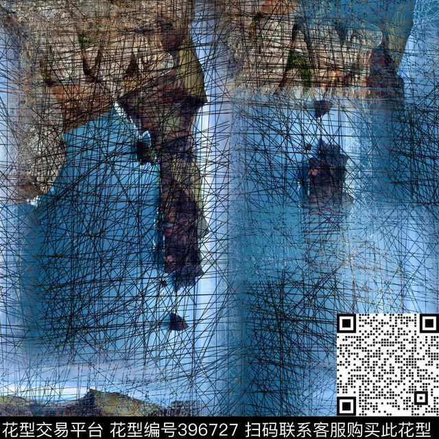 潮流复古手绘数码印花华亿平台下载（图片编号: 396727） - 瓦栏（Walan）