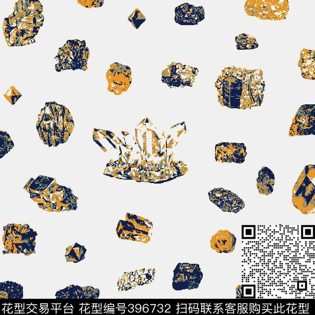 钻石花壹人行抽象涂鸦风壹人行欧美风格传统印花华亿平台下载（图片编号: 396732） - 瓦栏（Walan）