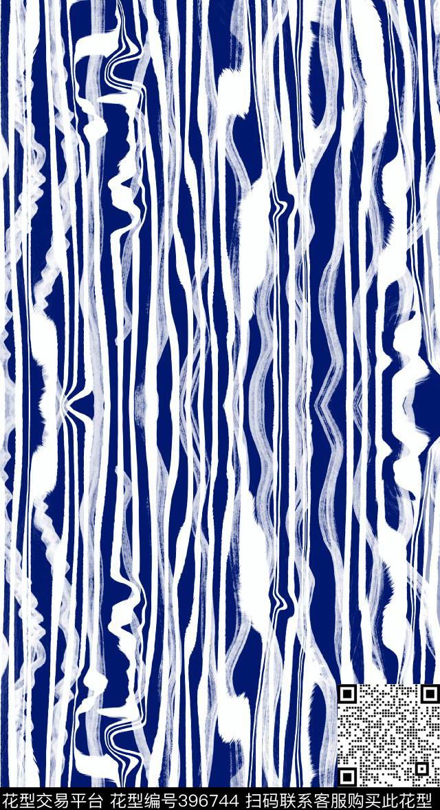 乱条壹人行抽象涂鸦风传统印花华亿平台下载（图片编号: 396744） - 瓦栏（Walan）