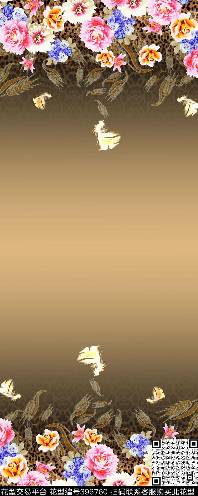 定位华亿平台花卉豹纹数码印花华亿平台下载（图片编号: 396760） - 瓦栏（Walan）