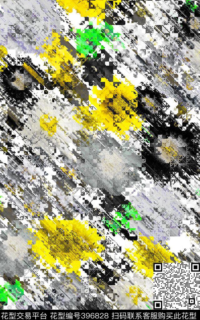 数码几何花卉数码印花华亿平台下载（图片编号: 396828） - 瓦栏（Walan）
