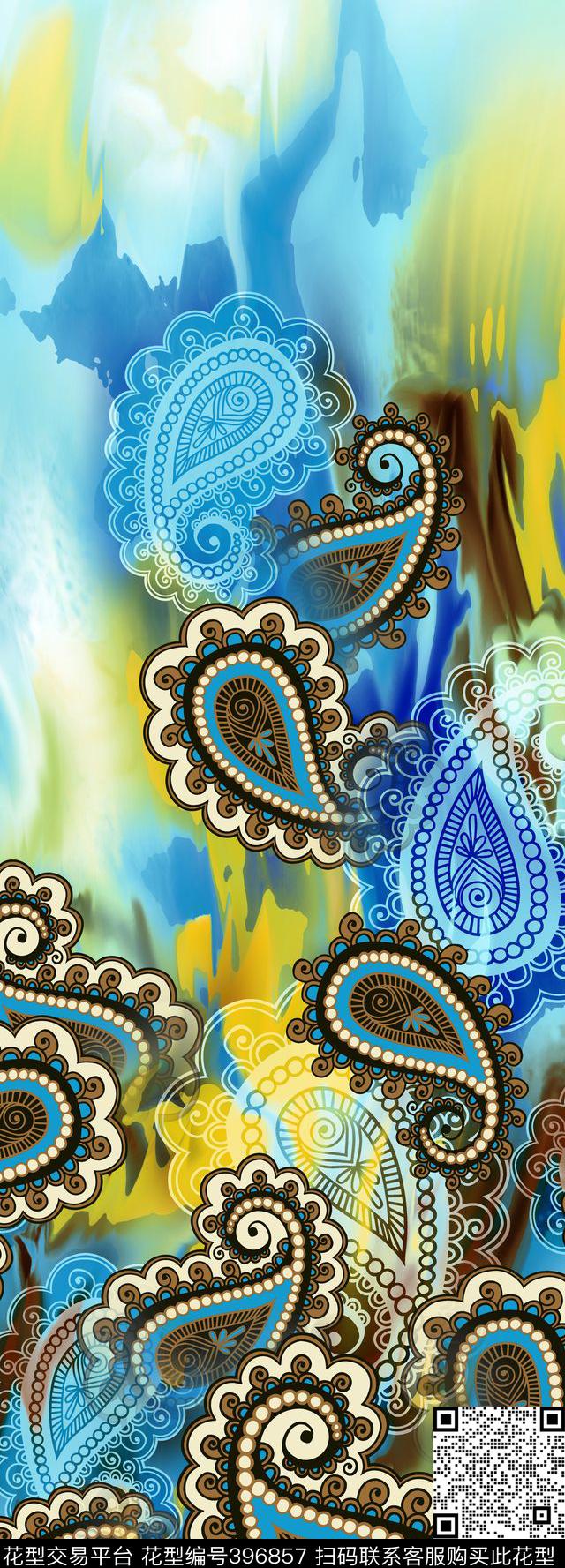 田园腰果中东传统印花华亿平台下载（图片编号: 396857） - 瓦栏（Walan）