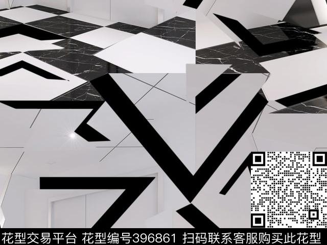 潮流抽象复古数码印花华亿平台下载（图片编号: 396861） - 瓦栏（Walan）