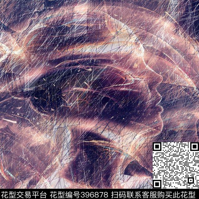 潮流抽象复古数码印花华亿平台下载（图片编号: 396878） - 瓦栏（Walan）