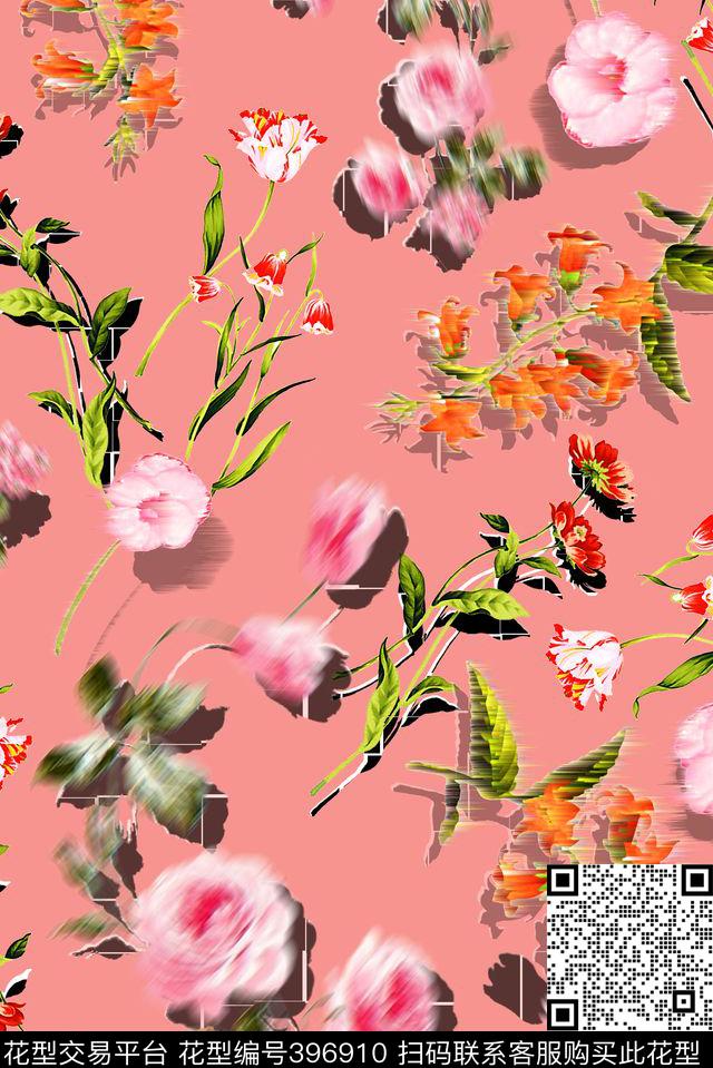 花卉3D春夏数码印花华亿平台下载（图片编号: 396910） - 瓦栏（Walan）