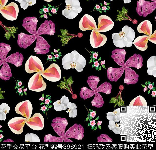 花流行时尚植物数码印花华亿平台下载（图片编号: 396921） - 瓦栏（Walan）