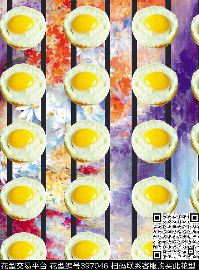 荷包蛋花卉数码印花华亿平台下载（图片编号: 397046） - 瓦栏（Walan）