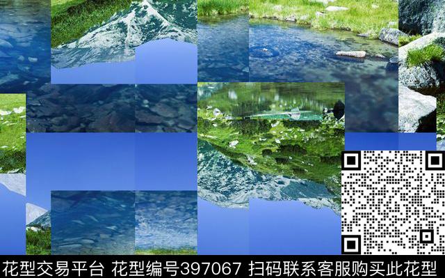 潮流风景复古数码印花华亿平台下载（图片编号: 397067） - 瓦栏（Walan）