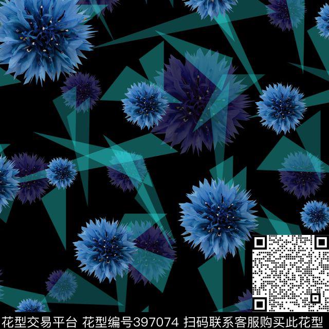 潮流抽象复古数码印花华亿平台下载（图片编号: 397074） - 瓦栏（Walan）