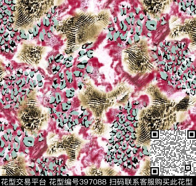 动物纹豹纹抽象数码印花华亿平台下载（图片编号: 397088） - 瓦栏（Walan）