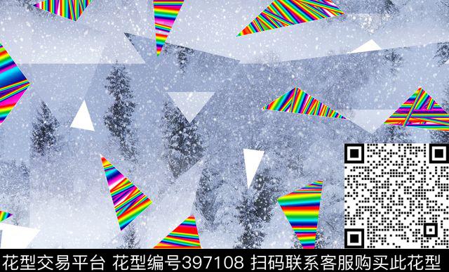 潮流抽象风景数码印花华亿平台下载（图片编号: 397108） - 瓦栏（Walan）