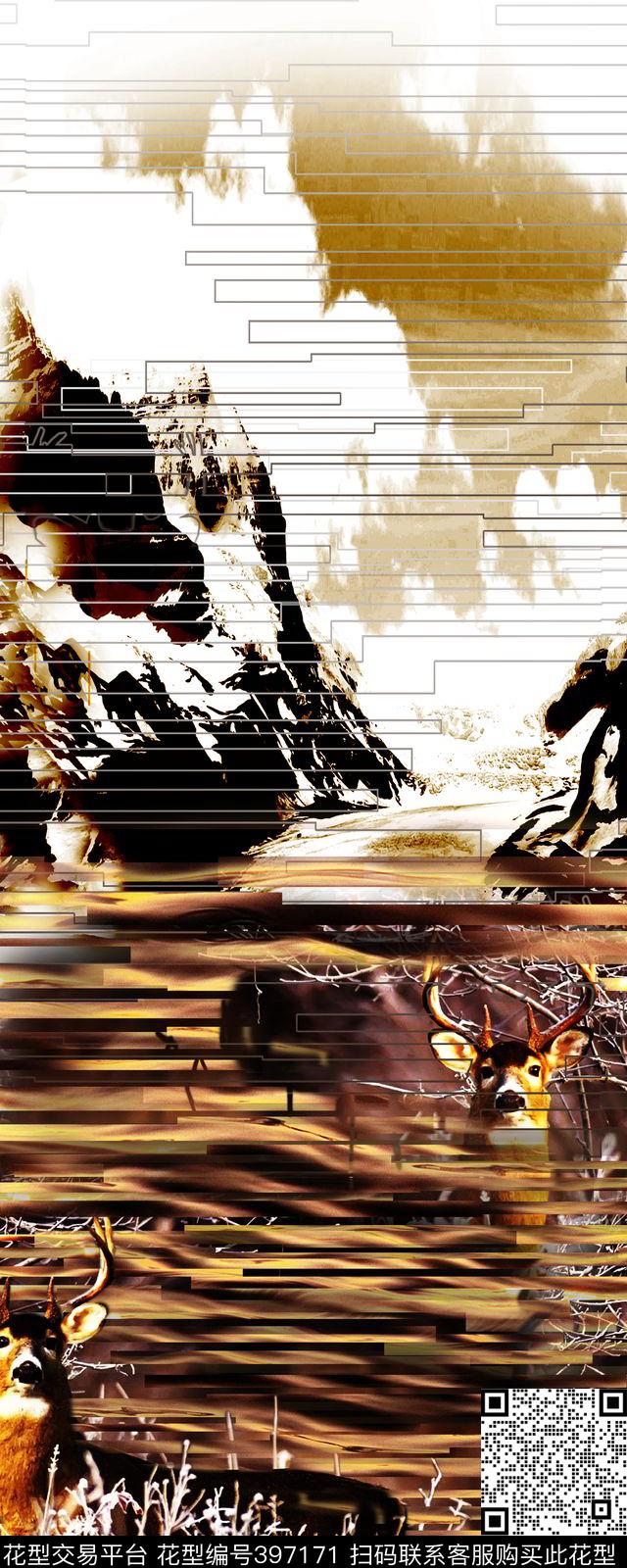 风景动物男装数码印花华亿平台下载（图片编号: 397171） - 瓦栏（Walan）