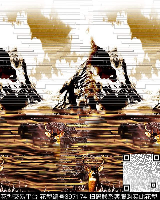 风景动物男装数码印花华亿平台下载（图片编号: 397174） - 瓦栏（Walan）