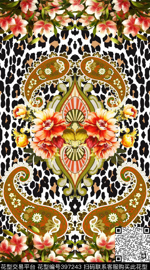 动物纹花卉佩斯利数码印花华亿平台下载（图片编号: 397243） - 瓦栏（Walan）