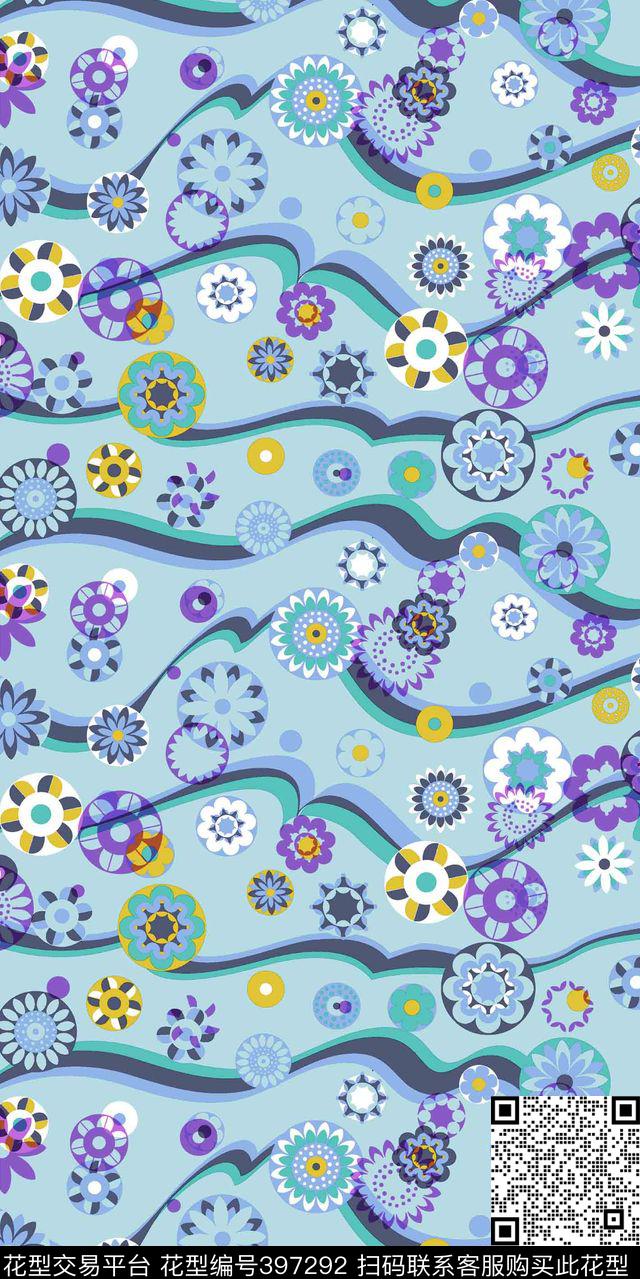 简单花卉流行时尚传统印花华亿平台下载（图片编号: 397292） - 瓦栏（Walan）