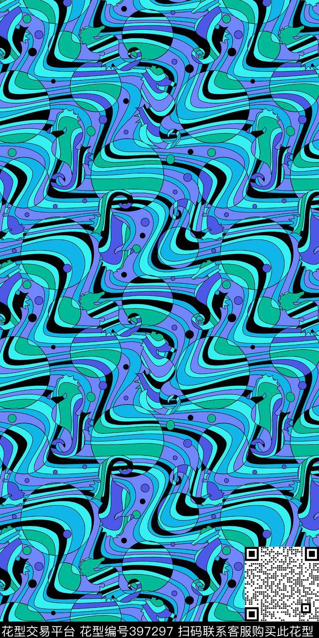 海洋风格流向时尚传统印花华亿平台下载（图片编号: 397297） - 瓦栏（Walan）