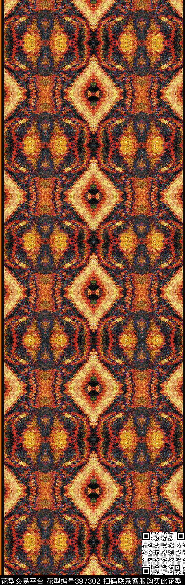 抽象几何几何抽象数码印花华亿平台下载（图片编号: 397302） - 瓦栏（Walan）