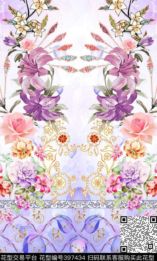 定位花卉数码印花华亿平台下载（图片编号: 397434） - 瓦栏（Walan）