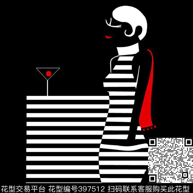 抽象人物抱枕传统印花华亿平台下载（图片编号: 397512） - 瓦栏（Walan）