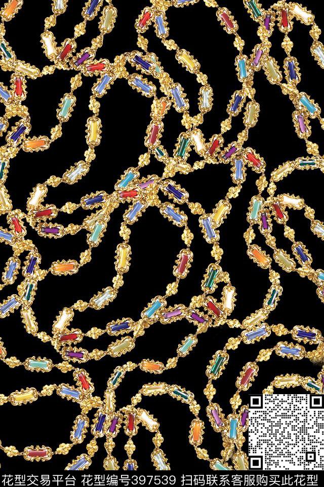 抽象几何宝石项链数码印花华亿平台下载（图片编号: 397539） - 瓦栏（Walan）