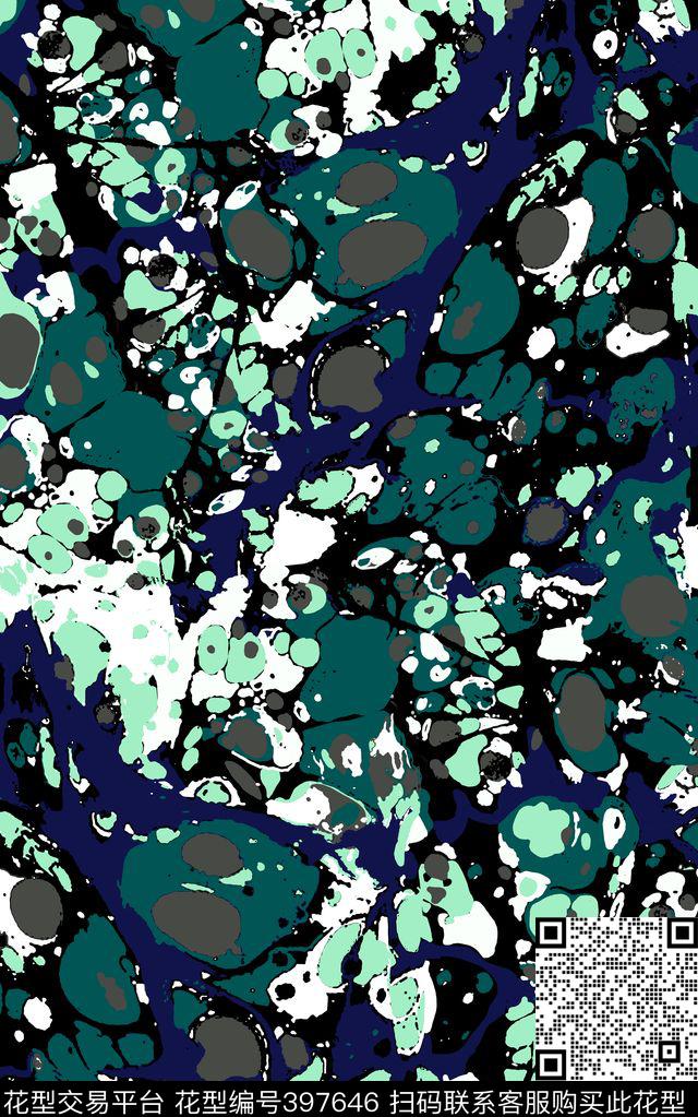 传统印花圆圈肌理几何传统印花华亿平台下载（图片编号: 397646） - 瓦栏（Walan）