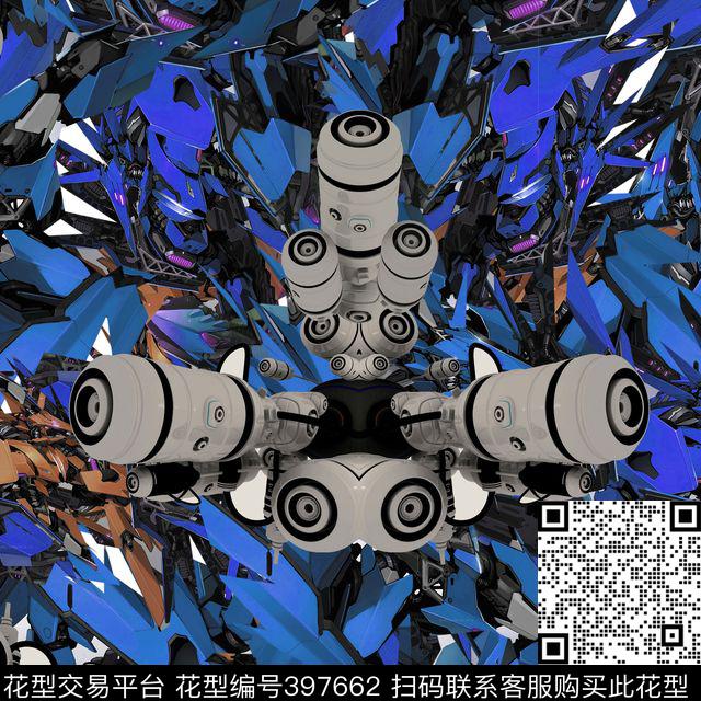 潮流抽象复古数码印花华亿平台下载（图片编号: 397662） - 瓦栏（Walan）